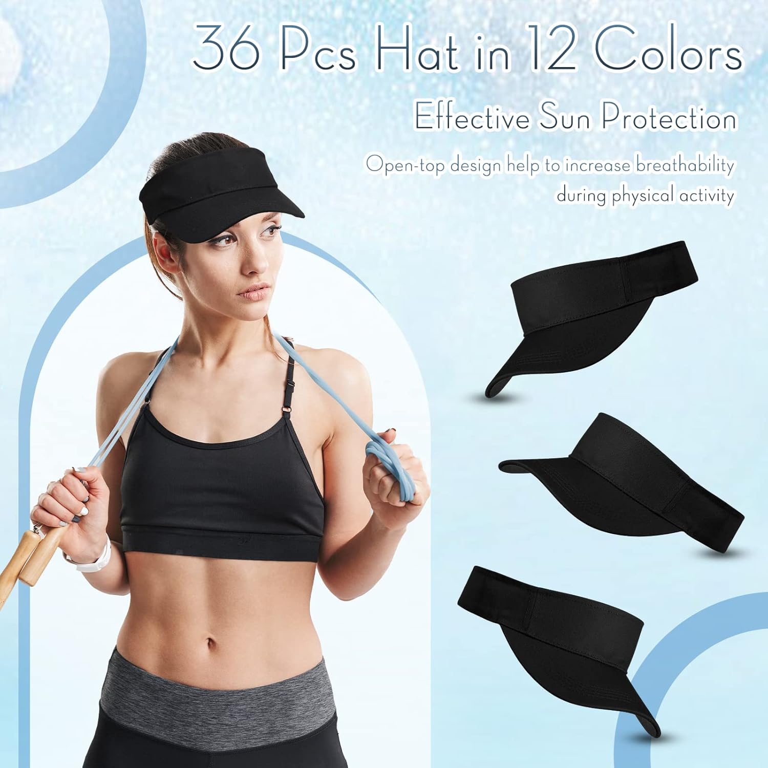 Silkfly 36 Pack Sun Visor Hats Adjustable Sports Athletic hat UV Protection Sun Visor Cap for Men Women Tennis Running Golf - Image 6