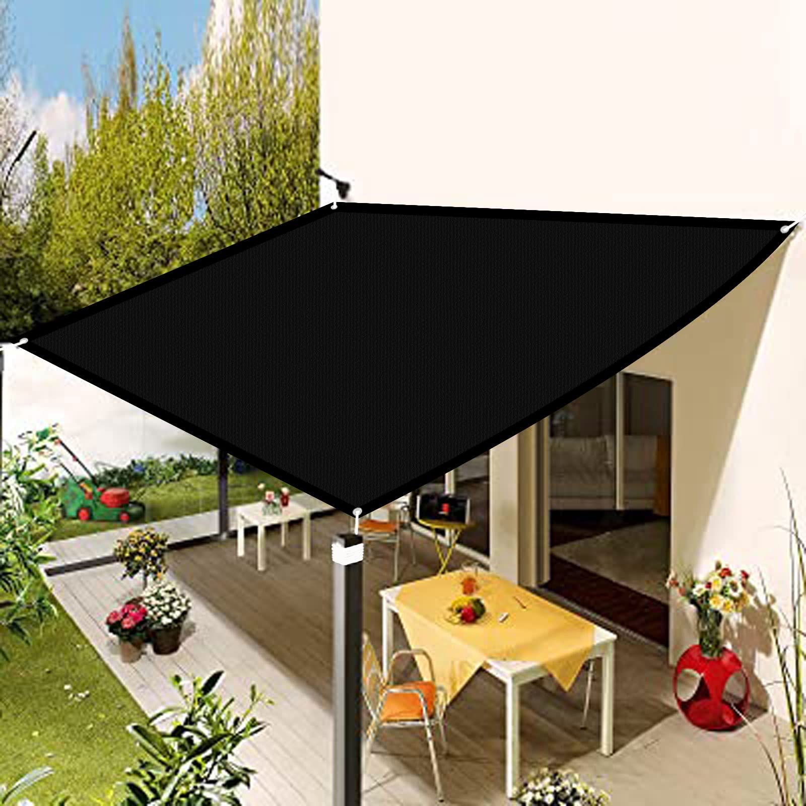 Voile d'ombrage imperméable 4x6 m toile anti-vent et anti-âge haute protection