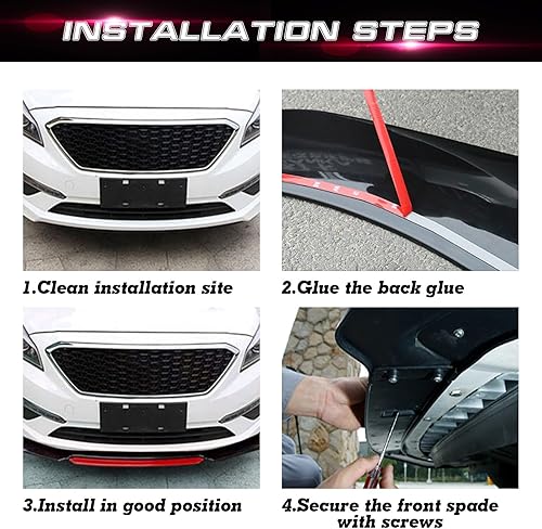 Miniatura 5 de Xotic Tech - Alerón de barbilla para parachoques delantero + faldón lateral de 7.2 ft + varilla de soporte ajustable de 10 a 13 pulgadas, ajuste