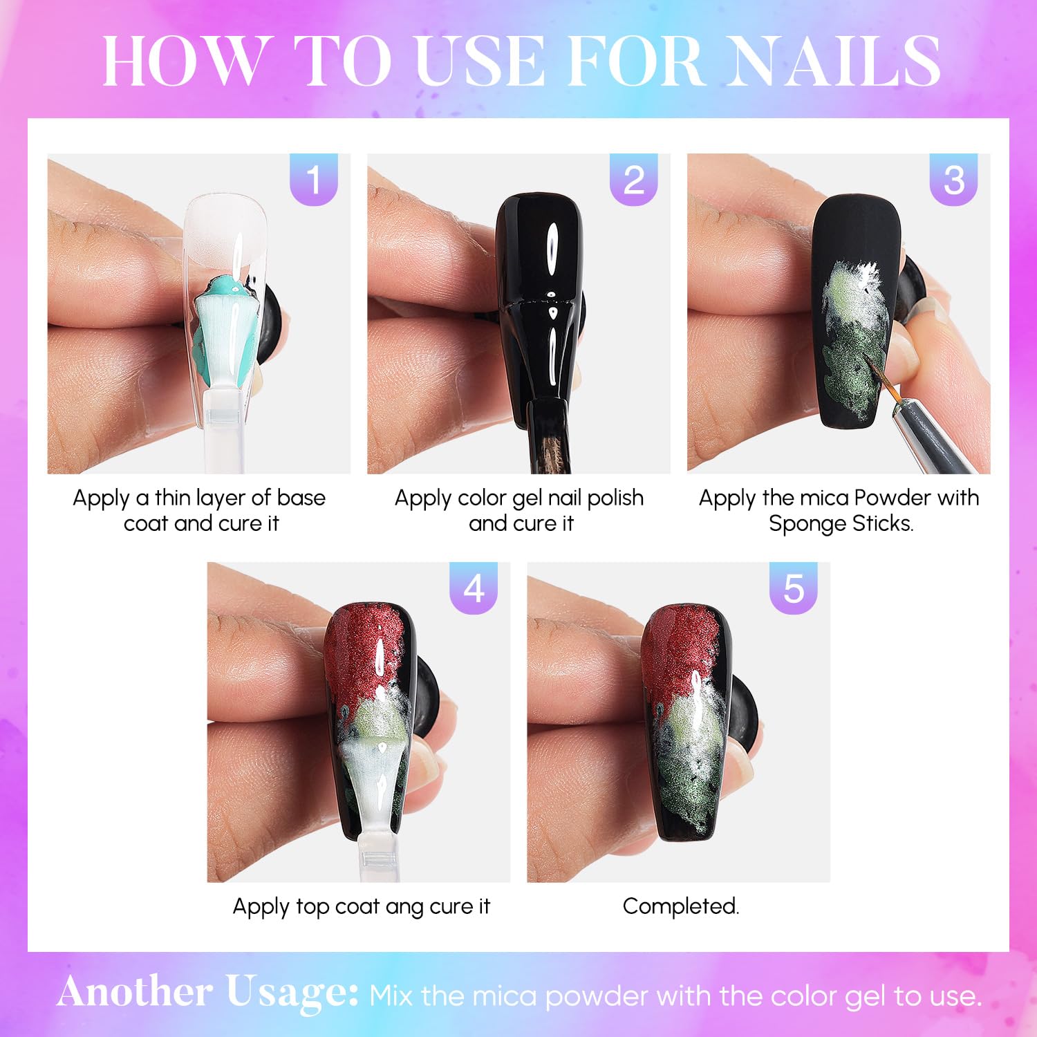 AIMEILI Polvere, 24 Colori Resina Epossidica Colore Madreperla Neon Pigmento Polvere per Versare Nail Art Gel Smalto Pittura