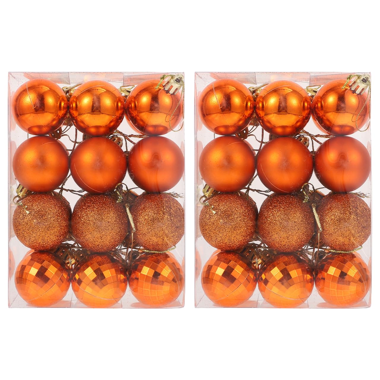 BESTonZON - Decorazioni di Natale, Palline di Natale in Plastica per Albero di 4 cm, 48 Pezzi, Colore Arancione, Ornamenti Festivi per Feste e Celebrazioni