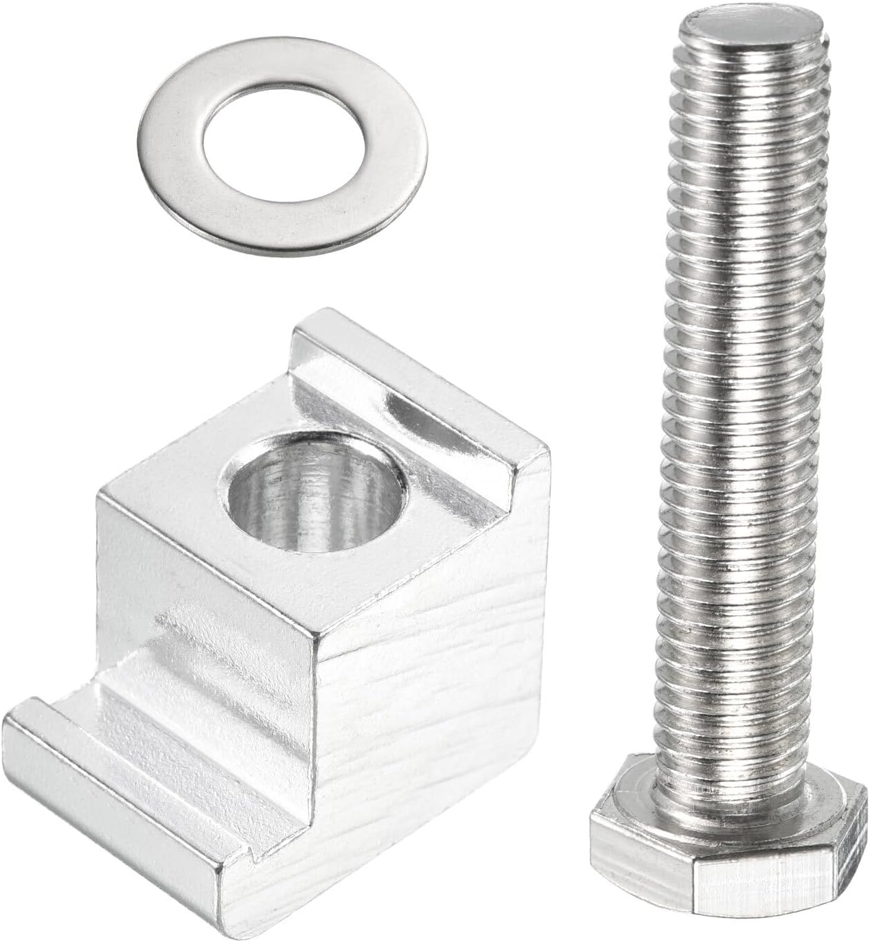 M12 Claw Clamp, 2 Pack Durable C Shape Vacuum Hose Clamp Bolt with Screw, Silver YENCOCA956