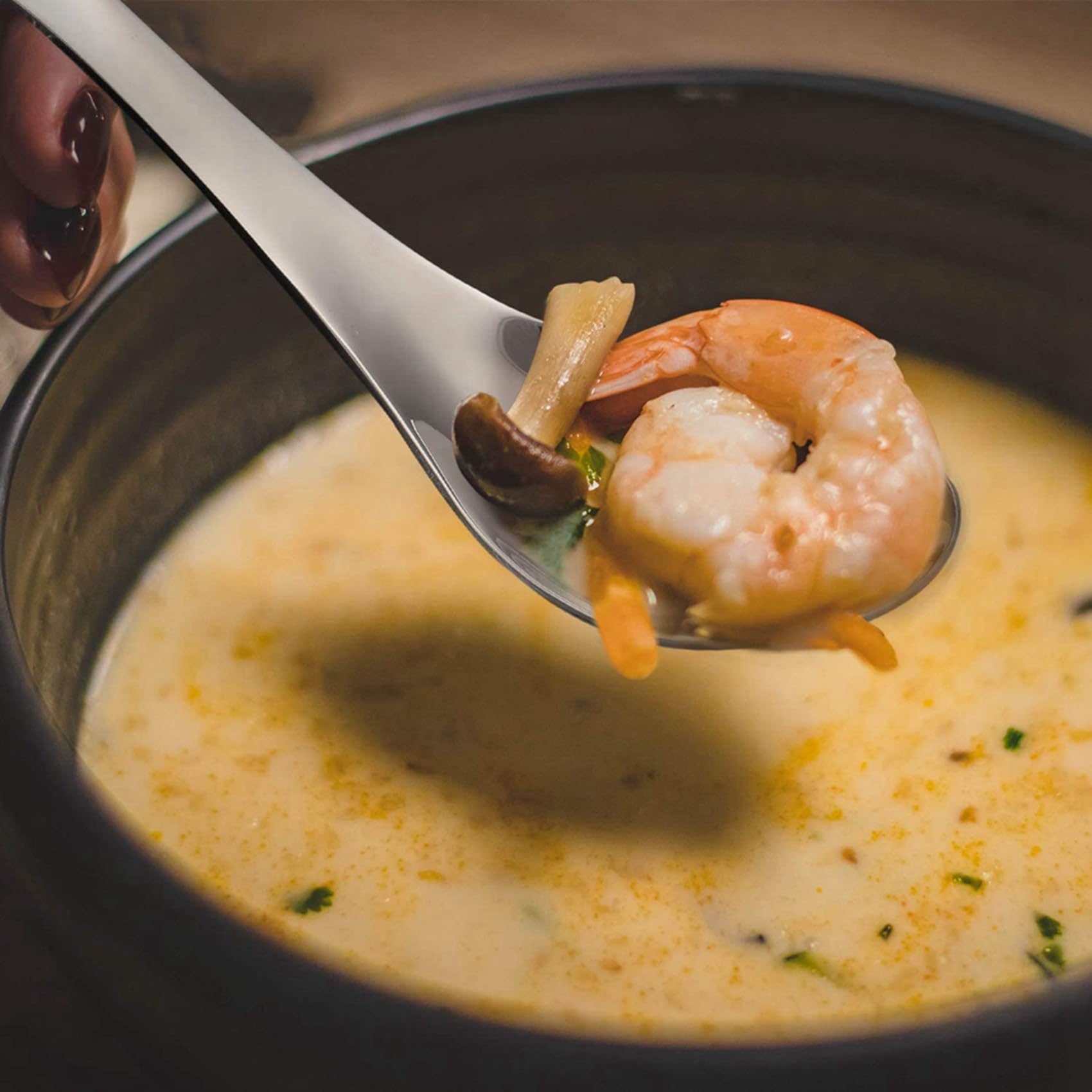 Paquete de 80 Cucharas de Sopa, Cucharas de Sopa de Acero Inoxidable, Cucharas de Mesa Gruesas y Pesadas