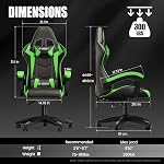 Bigzzia Gaming Chair,Ergonomic Office Chair, Height Adjustable Reclining Computer Game Chair Comfortable with Headrest and Lumbar Support for Adults (with Footrest, Yellow)