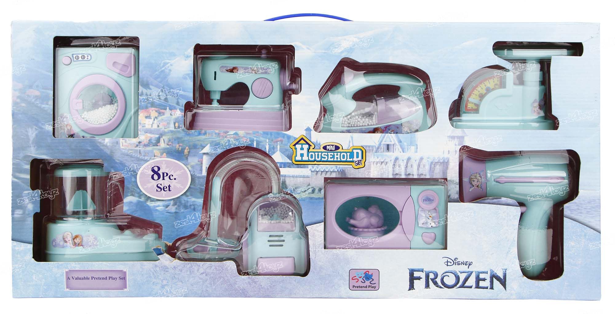 Zest 4 Toyz Mini Household Set for Kids with Realistic Sound Battery Operated Pretend Play Set Home Appliances Toys for Boys and Girls Multicolor (Pack of 8)