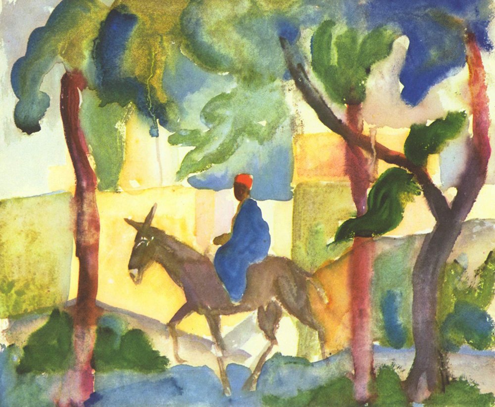 Affiche August Macke Donkey format extra large impression semi-brillante