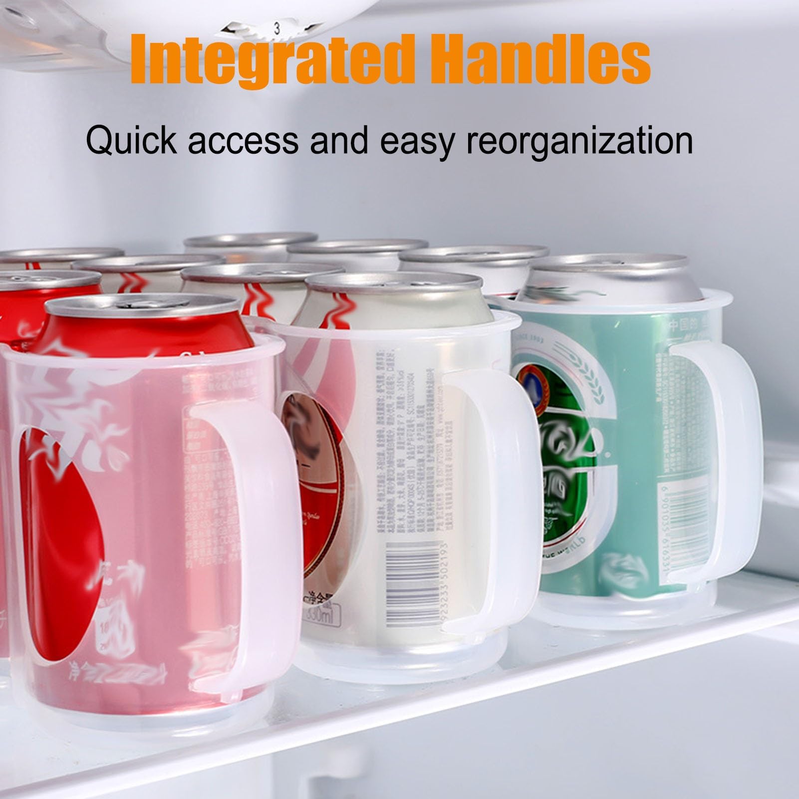 Organizador Latas Nevera Paquete De 4 Estantes Organizadores De Latas Transparentes Para Refrigerador, Soporte Dispensador De Almacenamiento De Bebidas Apilables Para Latas De Refrescos Para Refrigera