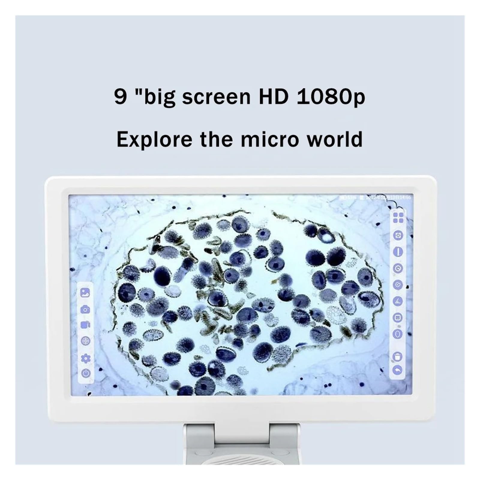 Microscopio Biologico Digitale Con Tripla Fotocamera 1200X 9 '' IPS Touch Screen 1080P Slide Rilevatore Bio Intelligente For Bambini Adulti Chiaro E Preciso