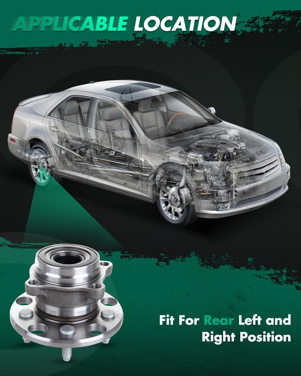 SCITOO Compatible with Wheel Bearing and Hub Assembly 512337 for Lexus GS300,GS350,GS430,GS460,is F,IS250,IS350 2004-2020 5 Bolts W/ABS 1PC
