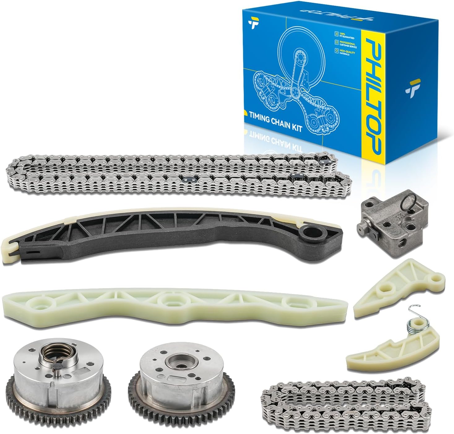 PHILTOP Engine Timing Chain Kit for 2010-2013 Kia forte, 2010-2012 Hyundai Genesis Coupe, 2011-2013 Hyundai Tucson
