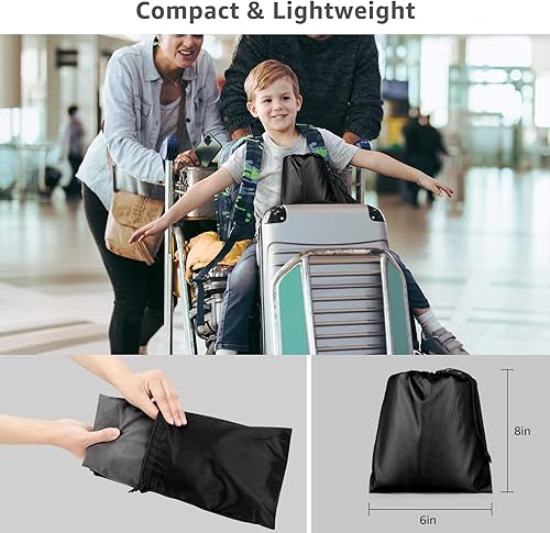 Miniatura 6 de Rewondah - Reposapiés inflable para viajes en avión, cama de avión para niños, almohada de descanso de pies de viaje de altura ajustable, extensor