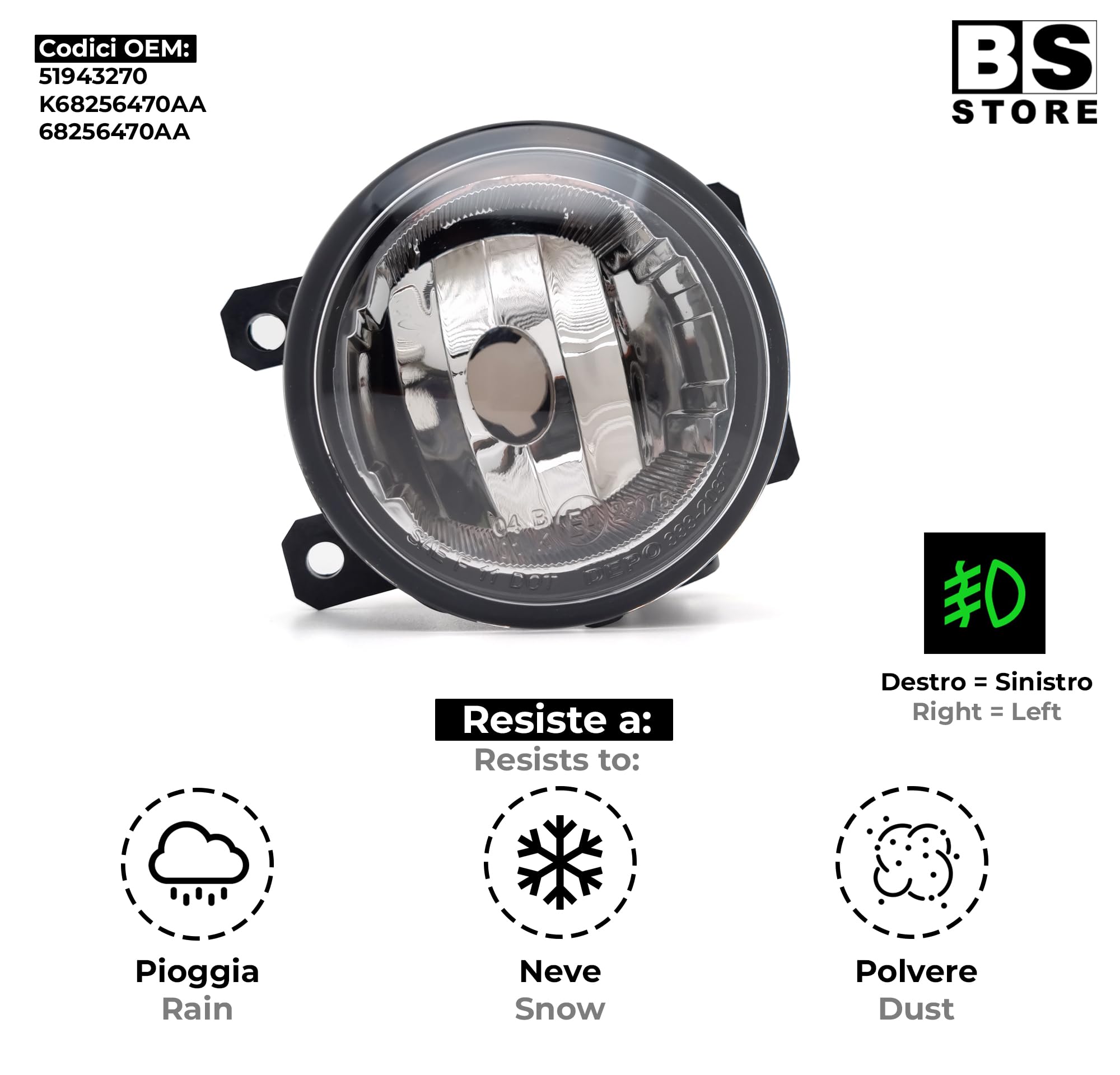 BSSTORE Fendinebbia Anteriore Bileterale per Renegade (BU, B1) dal 2014 in poi