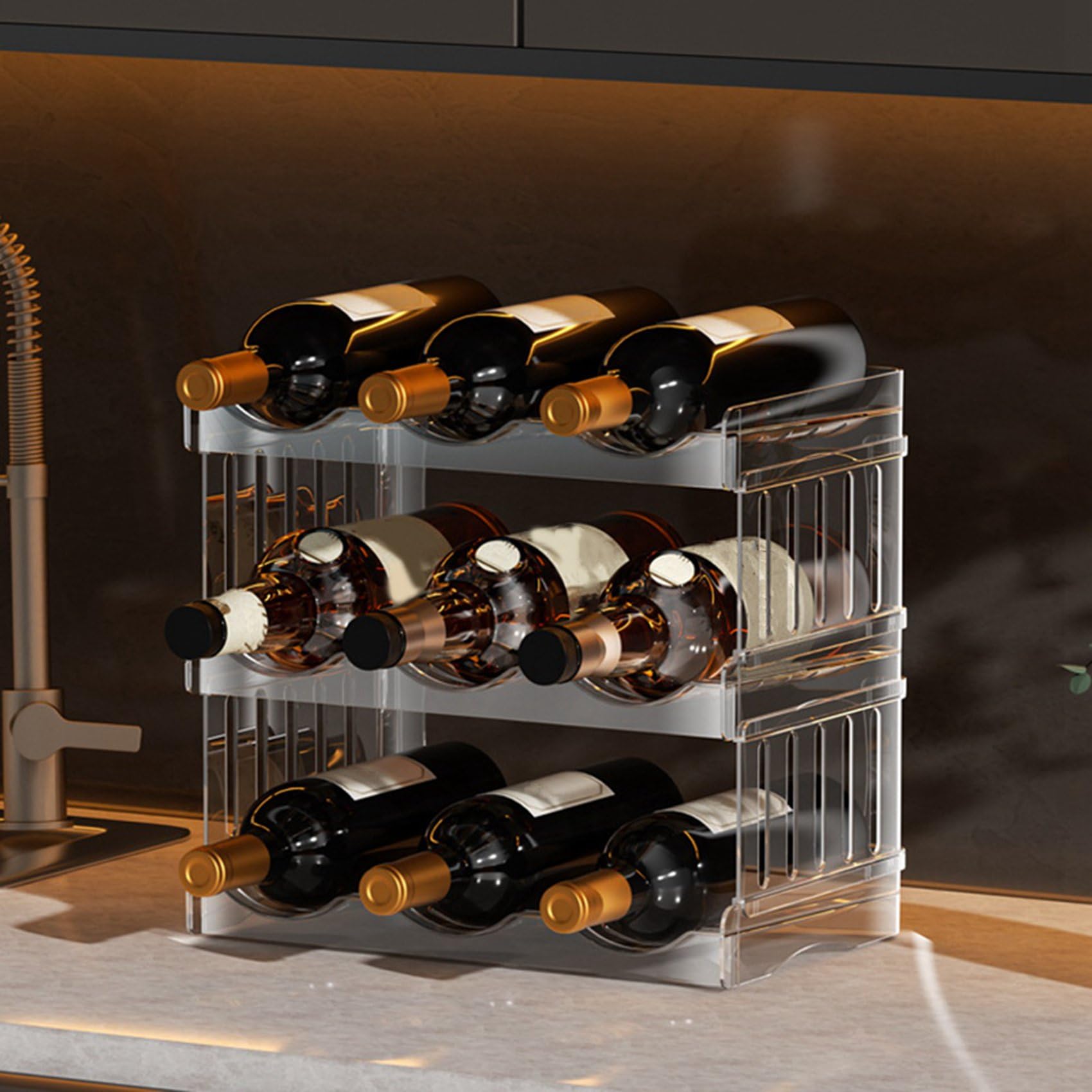 2 x 40 once, organizer per tazze da acqua, impilabile, per armadietto, accessori per tazze, 3 livelli