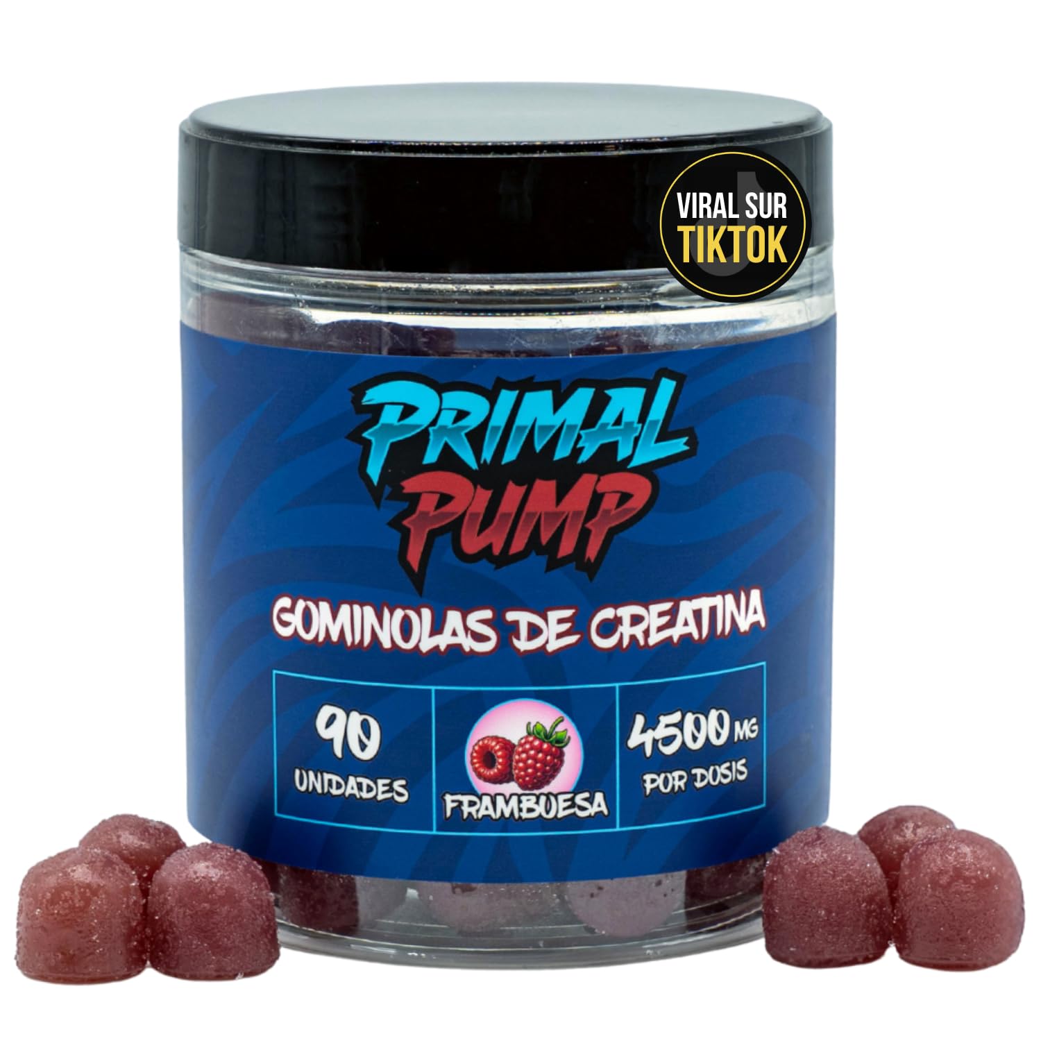 Caramelle Gommose Alla Creatina Monoidrato 4,5g - 3 Gomme Da 1,5g, Gusto Lampone, Vegan, Senza Zucchero E Glutine