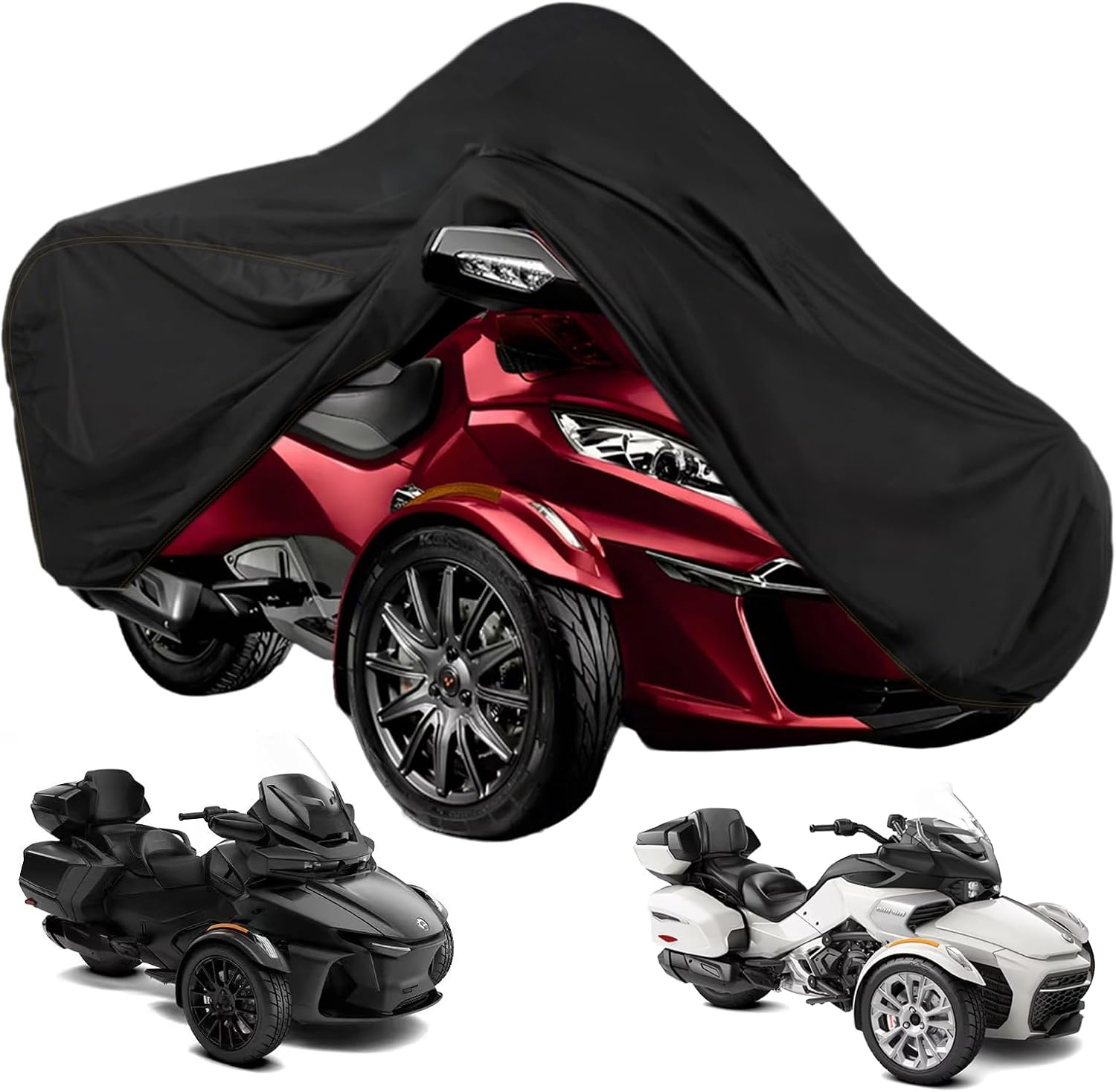 Spyder Full Cover Compatible with Can-Am Spyder RT/RT Limited 2020-2025/F3 Limited,Outdoor 420D Heavy Duty Waterproof Anti-UV Heat Protection Storage Cover fit Spyder Accessories