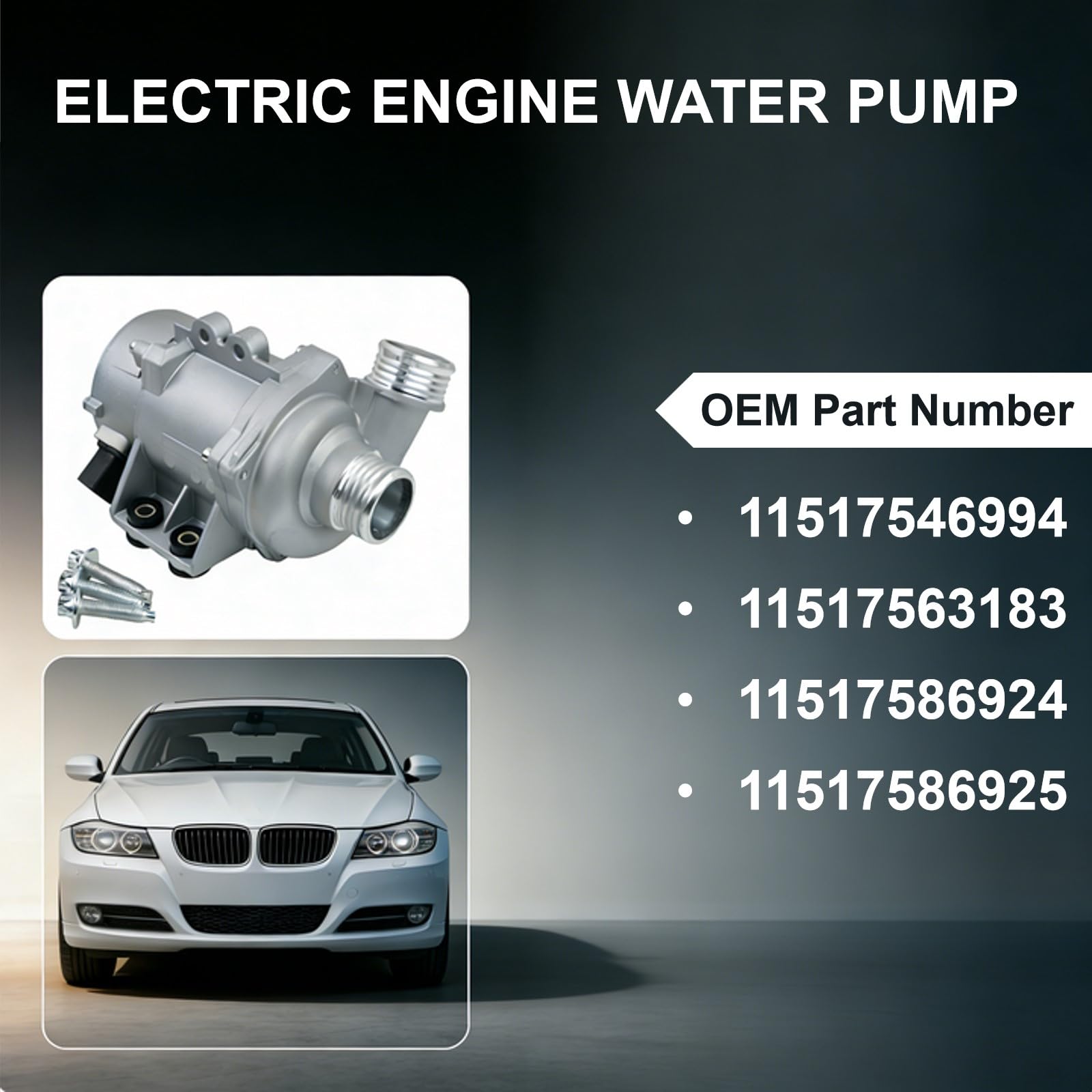 Electric Engine Water Pump 11517586925 Replacement for BMW E60 E70
