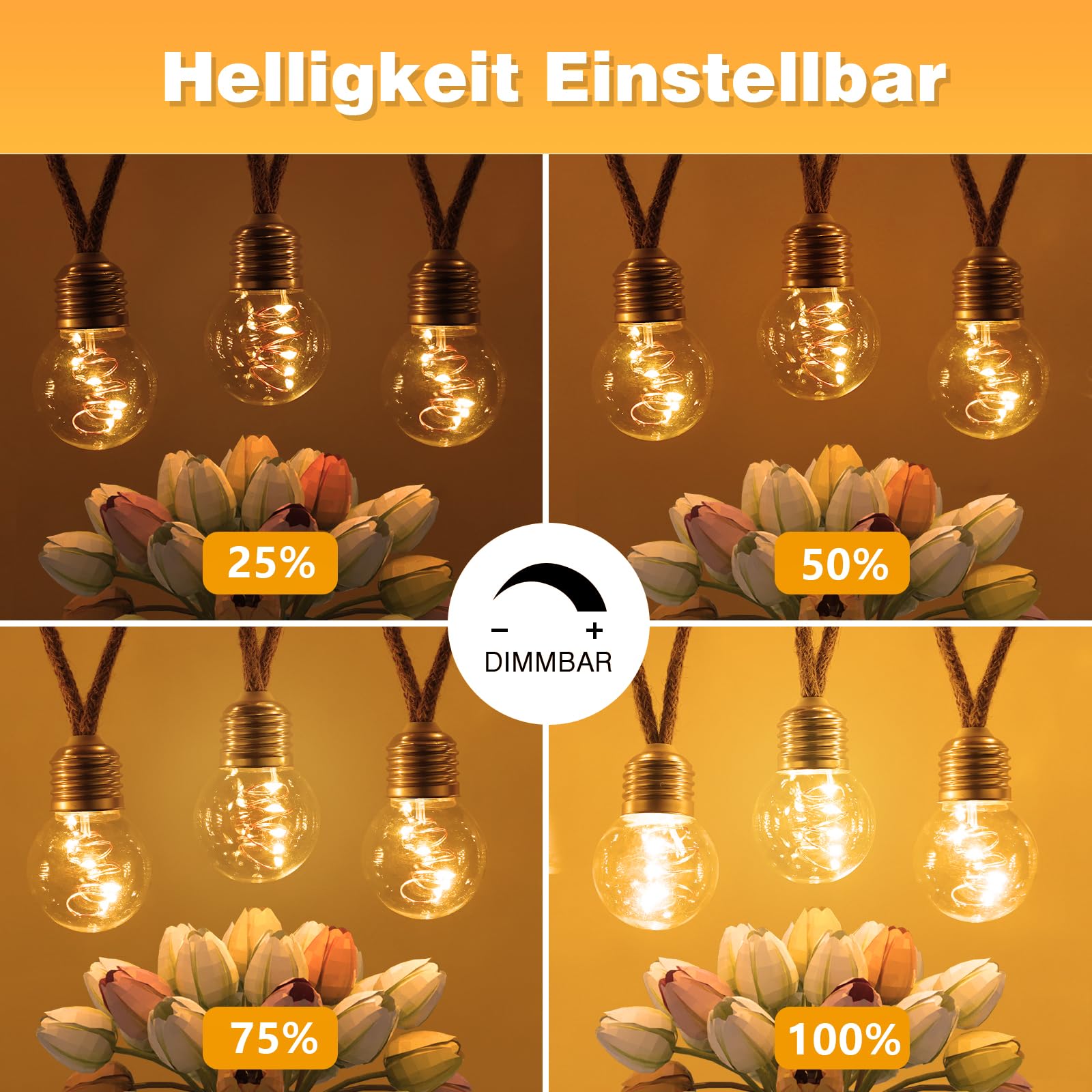 StarryEver LED Lichterkette Außen, Vintage 12M Warmweiß Lichterkette Strombetrieben Aussen, Bruchsicher G45 40 LED Outdoor Lichterkette mit Stecker,Lichterketten Glühbirnen Beleuchtung für Zelt Café