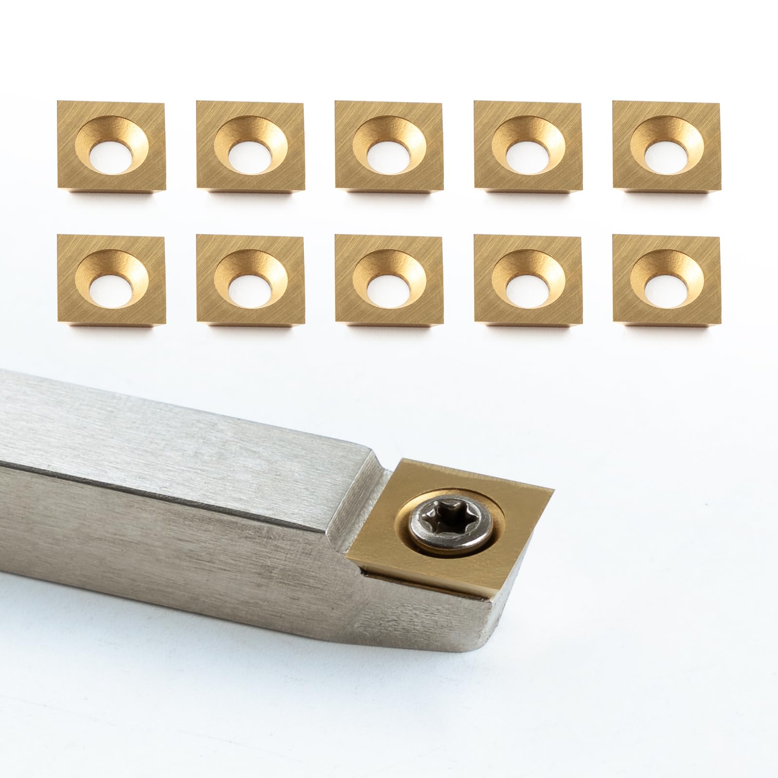 TASP Titanium Coated Carbide Cutter Inserts for Wood Turning Tools (Square)
