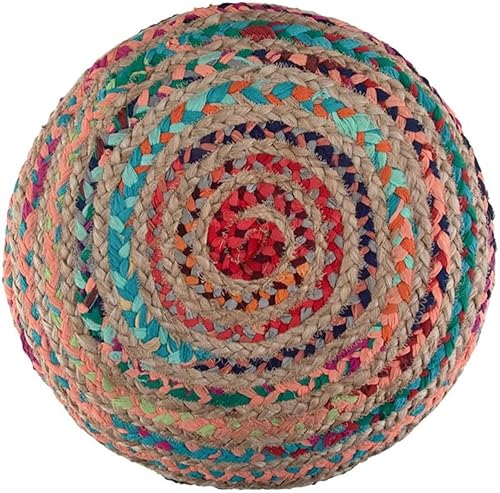 Miniatura 25 de SIMPLIHOME Nisi - Puf redondo de punto para exterior/interior en poliéster PET reciclado gris claro para sala de estar, dormitorio y habitación de