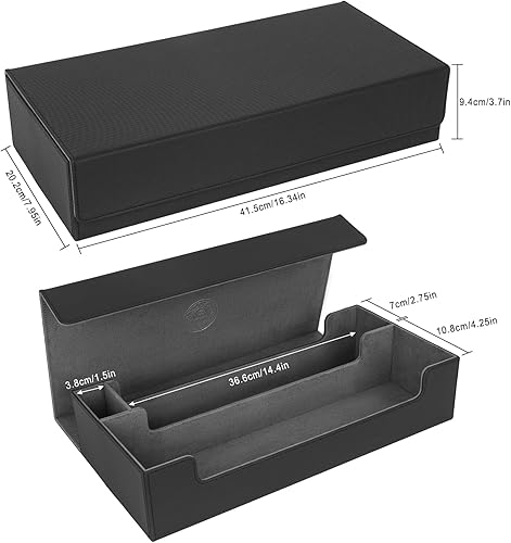 Miniatura 6 de Caja de cartas extra grande, caja de almacenamiento para juegos de cartas de alta calidad, se adapta a 5 mazos con funda de alfombrilla y