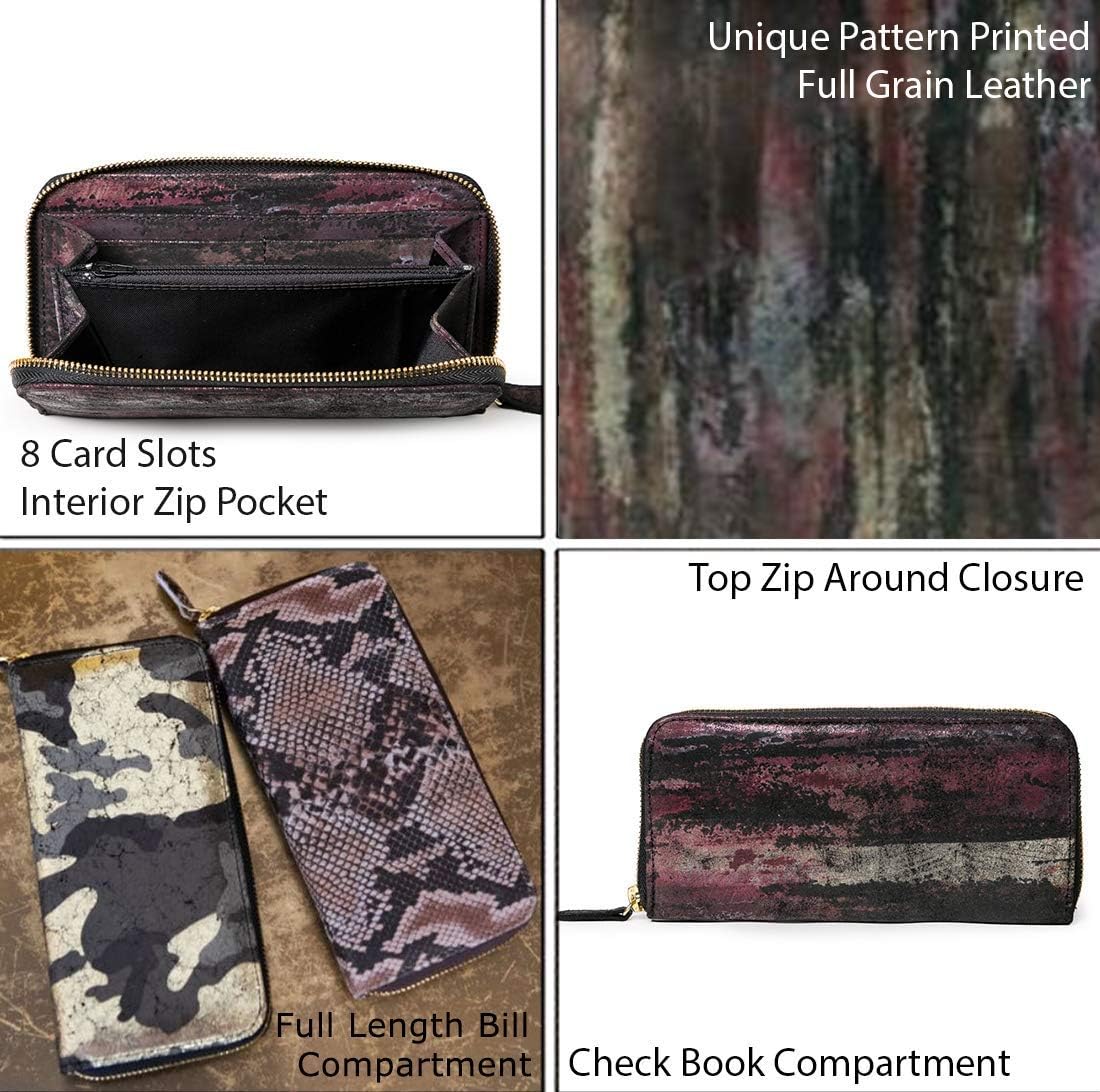 CoFi Zip Wallet - Handmade Genuine Full Grain Leather - Womens - Many Unique Patterns