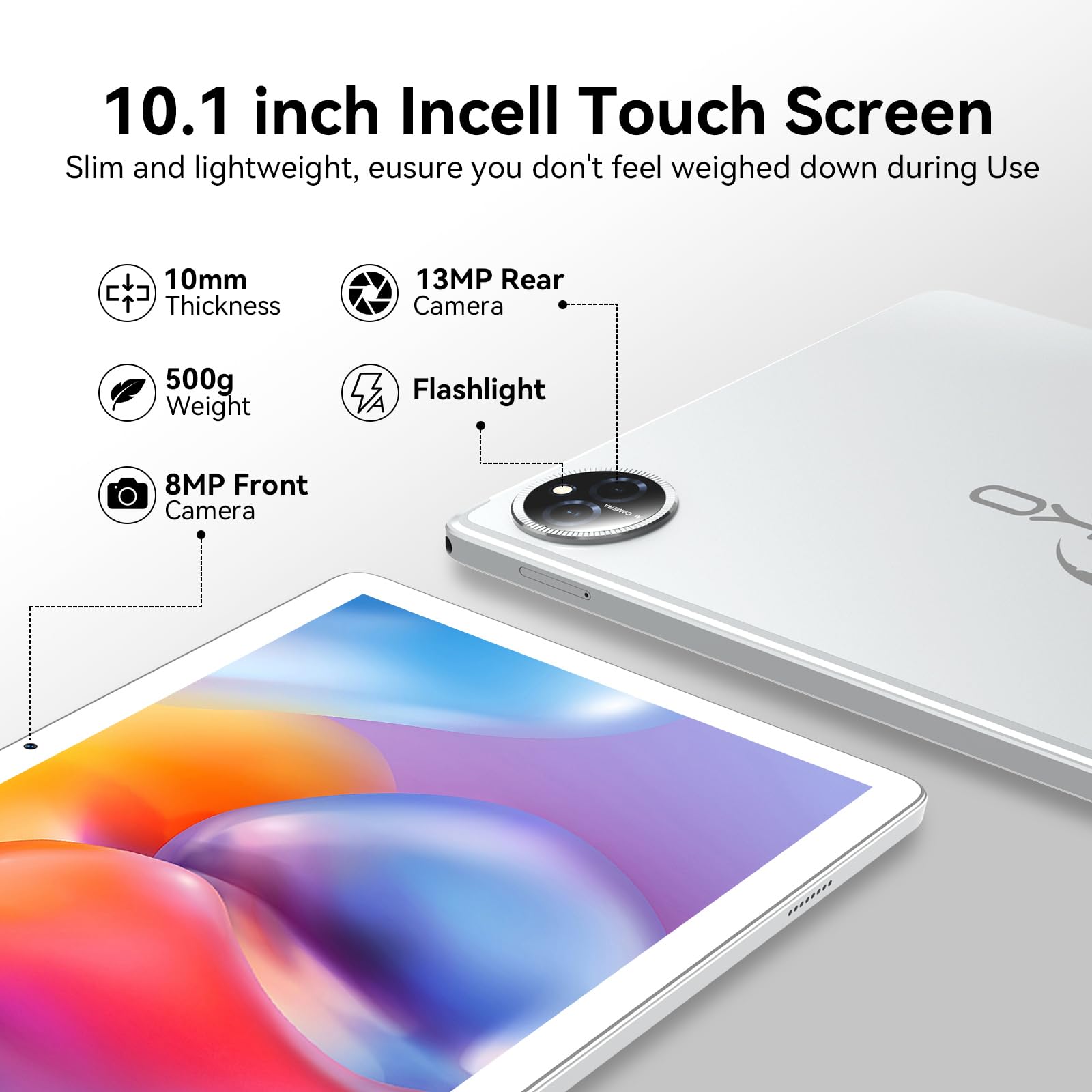 ZONKO Tablet Android 14 2025 10 Polegadas 128 GB RAM + 14 GB