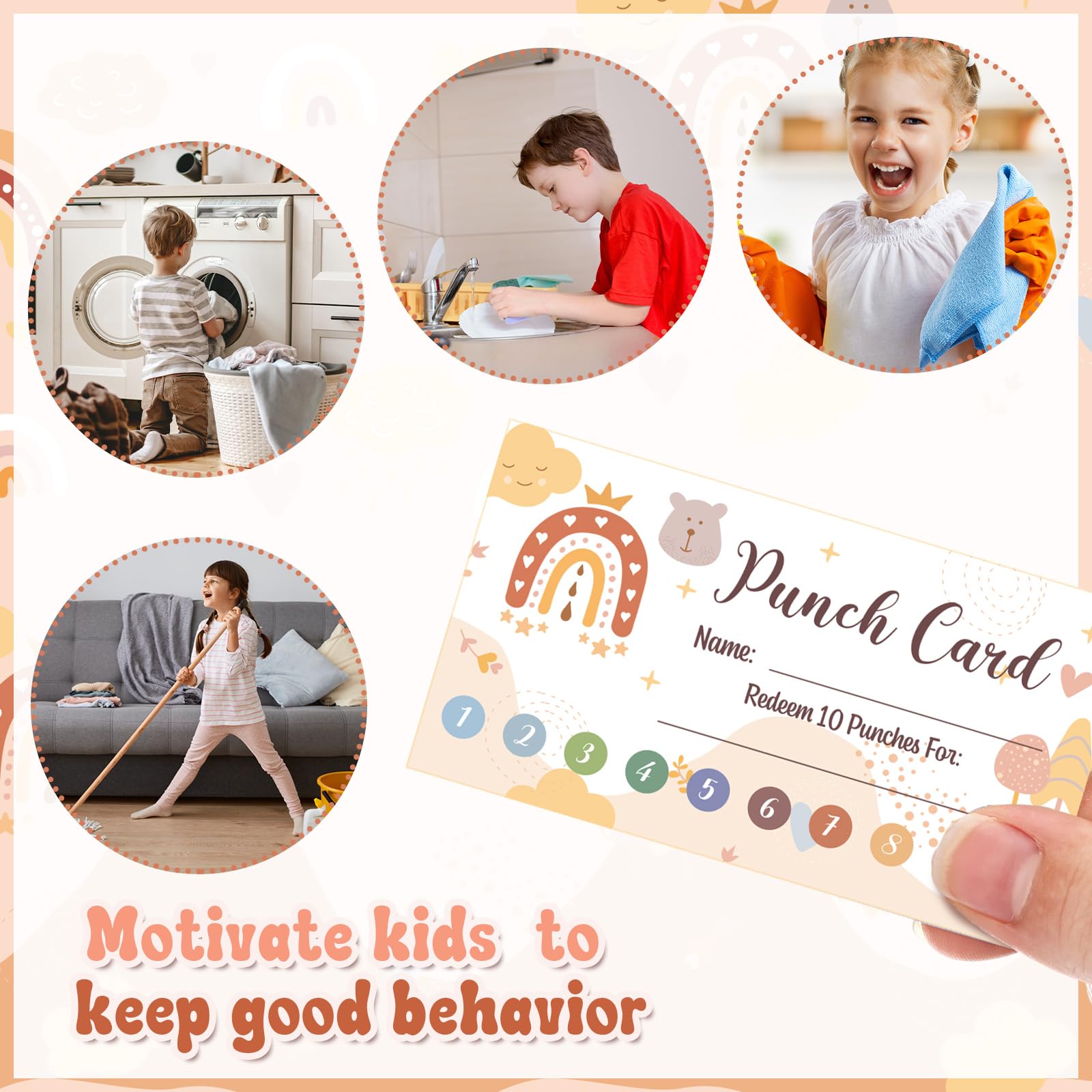 Snapklik.com : Fumete 400 Pcs Punch Cards For Classroom Reward Cards ...