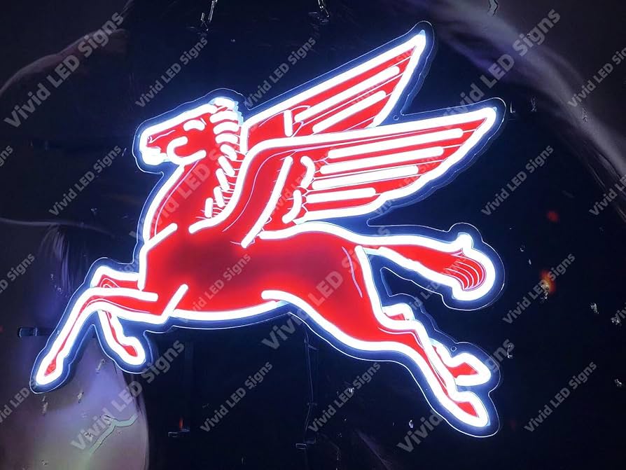 Mobil　ペガサス　旗 Mobil Gas Flying Red Horse Pegasus JUMBO Heavy Steel Metal