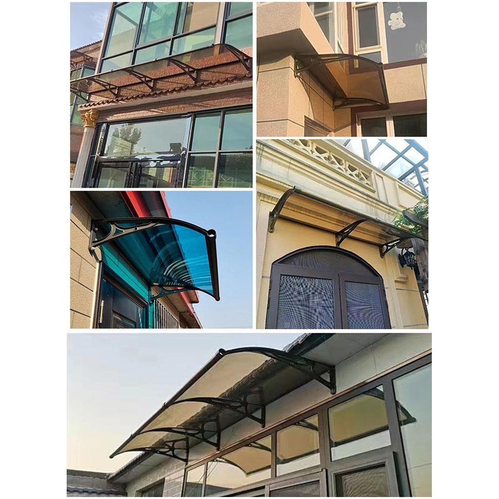Markiza z poliwęglanu do drzwi i okien, łatwy w montażu, uchwyt ze stopu aluminium, ochrona przed deszczem i śniegiem, 99 x 150 cm