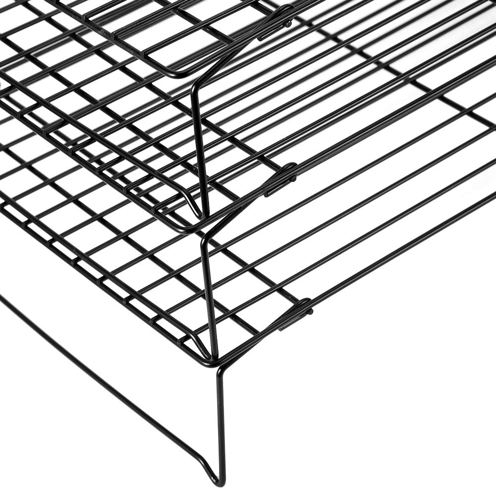 Rejilla de enfriamiento plegable de 3 capas para hornear |Diseño apilable que ahorra espacio para galletas, cupcakes y barbacoas |Rejillas de hierro antiadherentes, aptas para