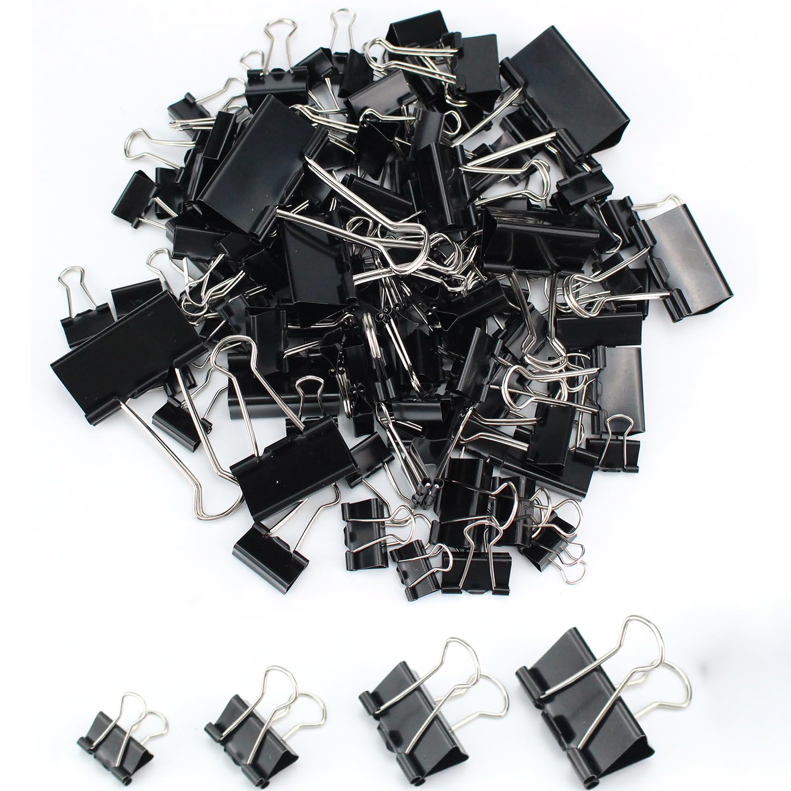 125 Pcs Paper Binder Clips, 4 Assorted Sizes,Jumbo, Large, Medium, Small, Mini, File Metal Fold Documents Clamps for Teacher School Office and Business, Home Supplies image 6