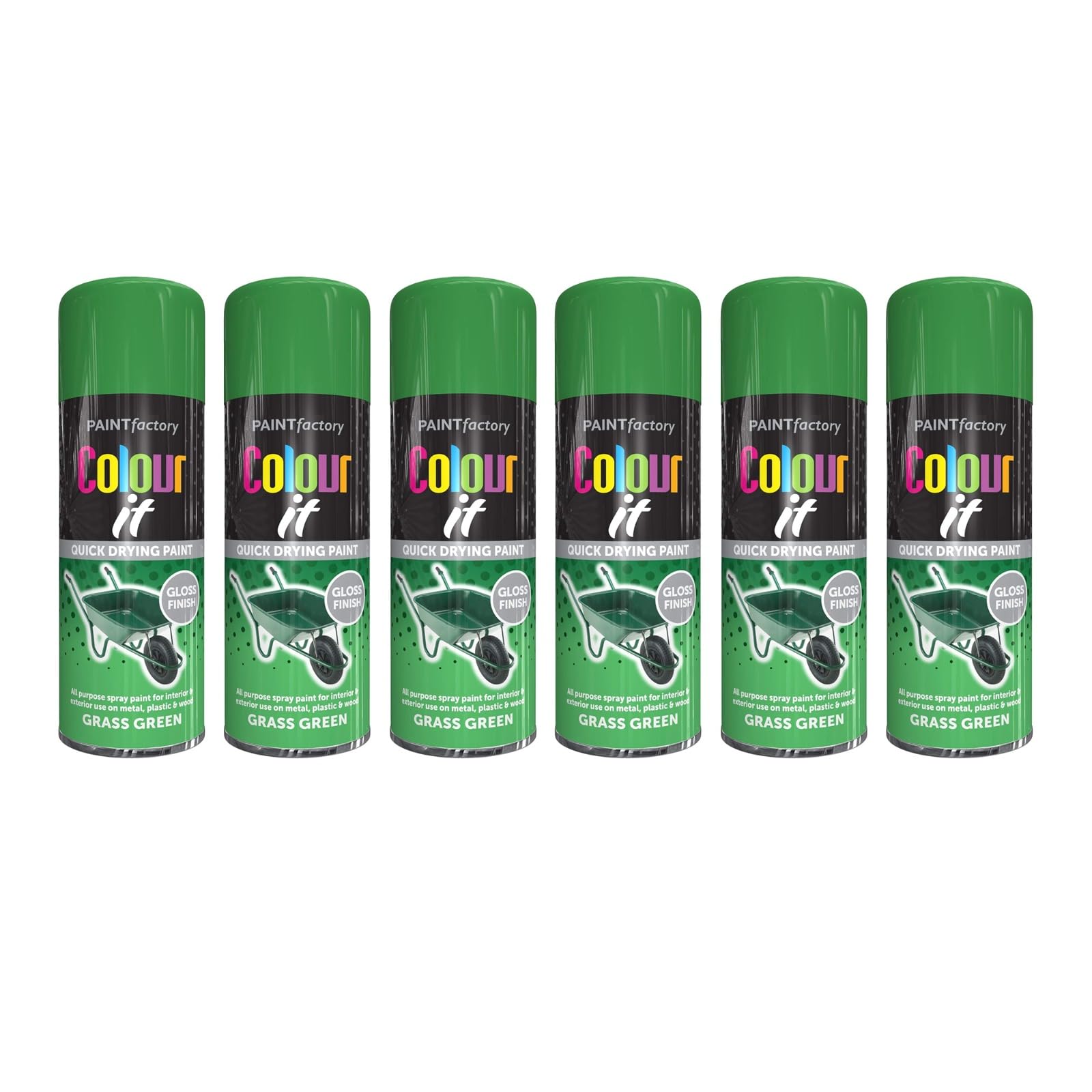 YSAMAX Green Spray Paint, Fast-Drying Formula, Sleek And Professional Appearance, Compact And Easy To Handle, Provides A Tough Protective Layer, 250ML, (6PCS)