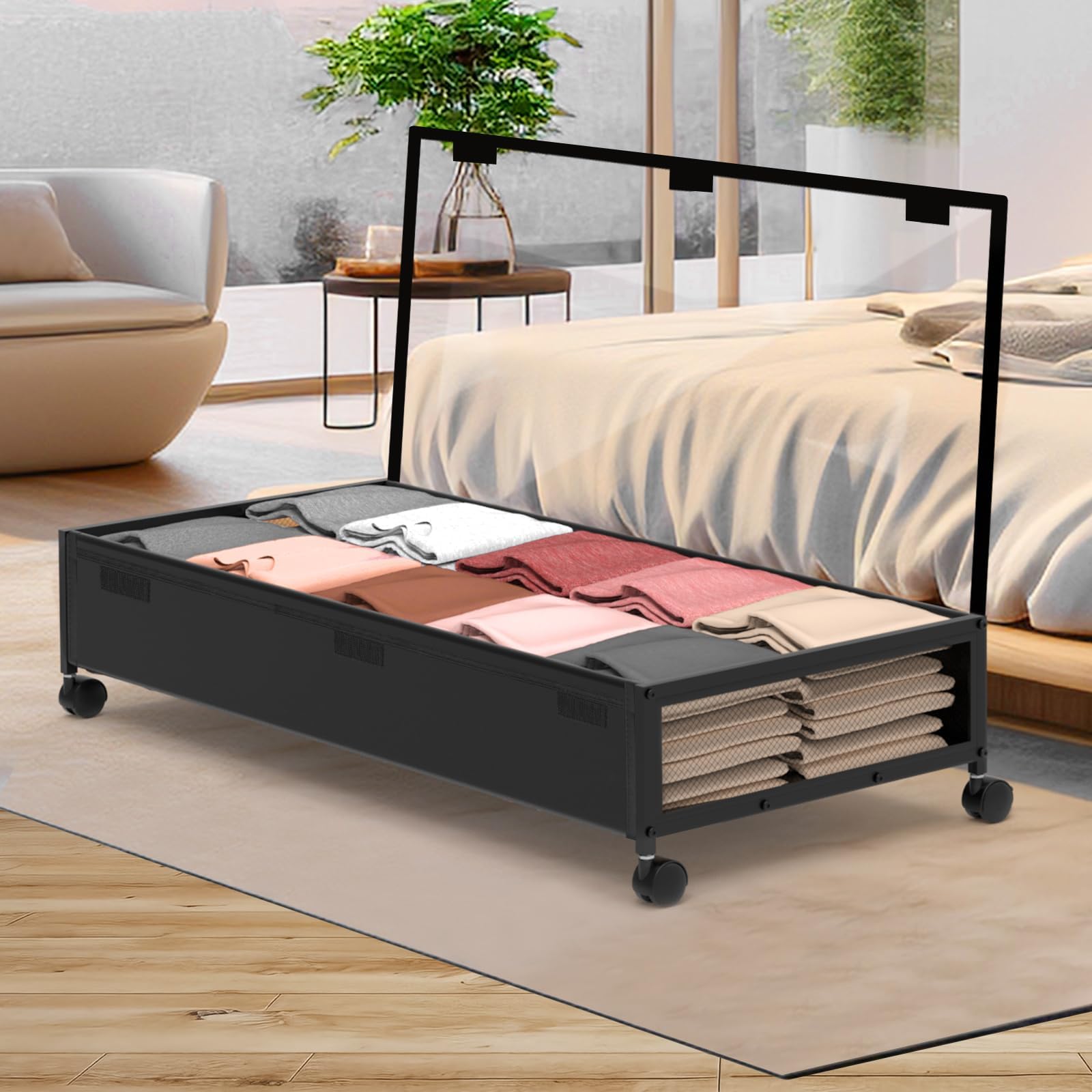 Amazon.com: MixcMax Underbed Storage Containers with Wheels - Lengthen ...