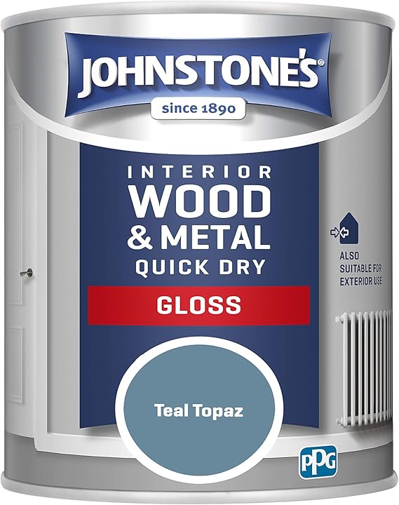 Johnstone's Quick Dry Gloss Teal Topaz Gloss Finish Water Based