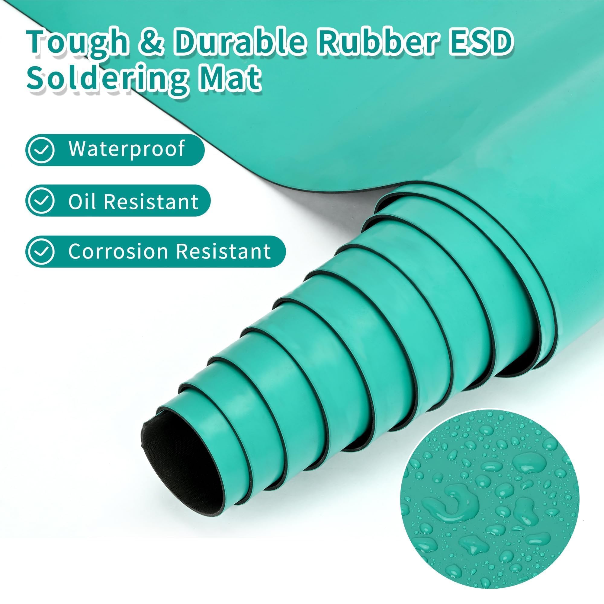 uyoyous Antistatik Matte ESD Antistatische Matte Lötmatte 300x60 cm, 2mm Arbeitsmatte Tischmatte Gummimatten Elektronische Reparatur Schutz Matte esd Matte Für Werkstätten, Werkbänke