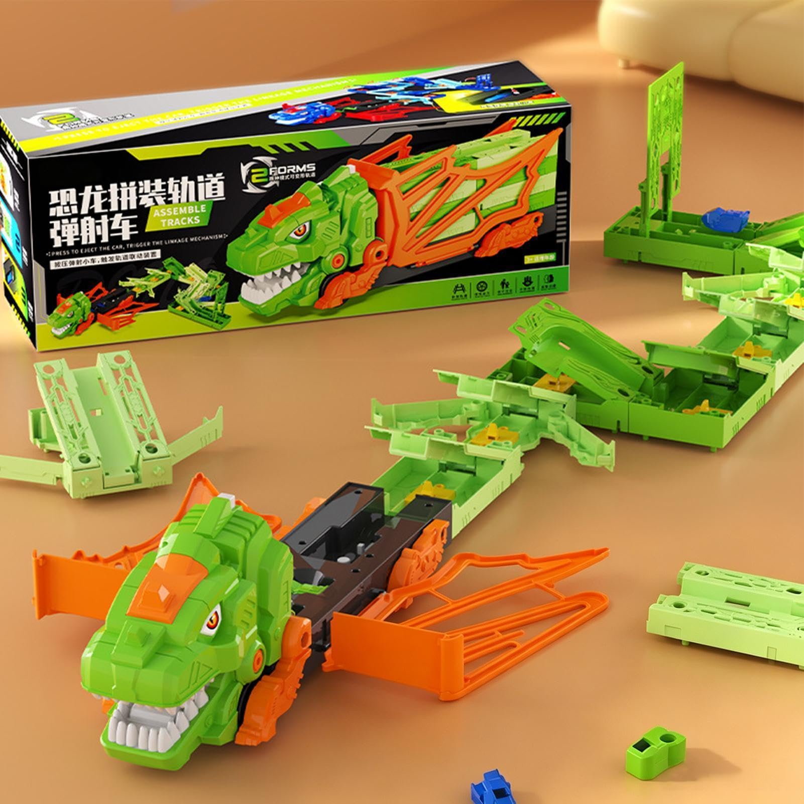 Pista Dinosauri Giocattoli Interattivo Flessibile DIY Educativo | Pista Da Corsa Dinosauri Giocattolo Per Bambini, Da Interno, Giardino, Casa, Regalo Di Compleanno E Viaggio