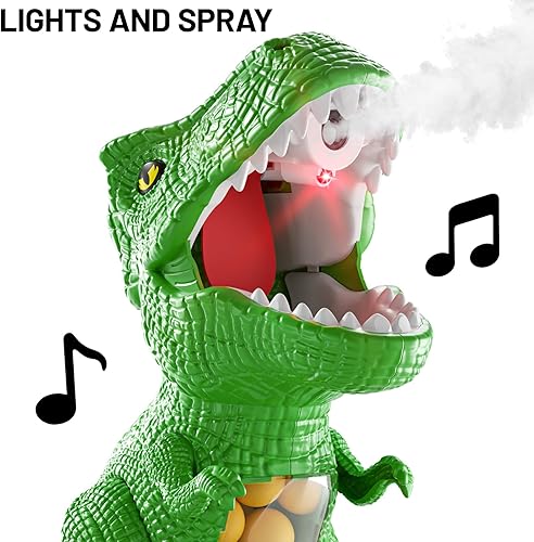 Miniatura 6 de Juguetes de disparo de dinosaurios movibles para niños de 3 a 8 años, juguete de tiro móvil con pistolas de bomba de aire, juego de competencia