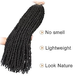 ZRQ 2 Packs Butterfly Locs 30 Inch Black Distressed Faux Locs Crochet Braids Hair Extensions Goddess Locs Pre-looped Synthetic Soft Locs For Women 1B
