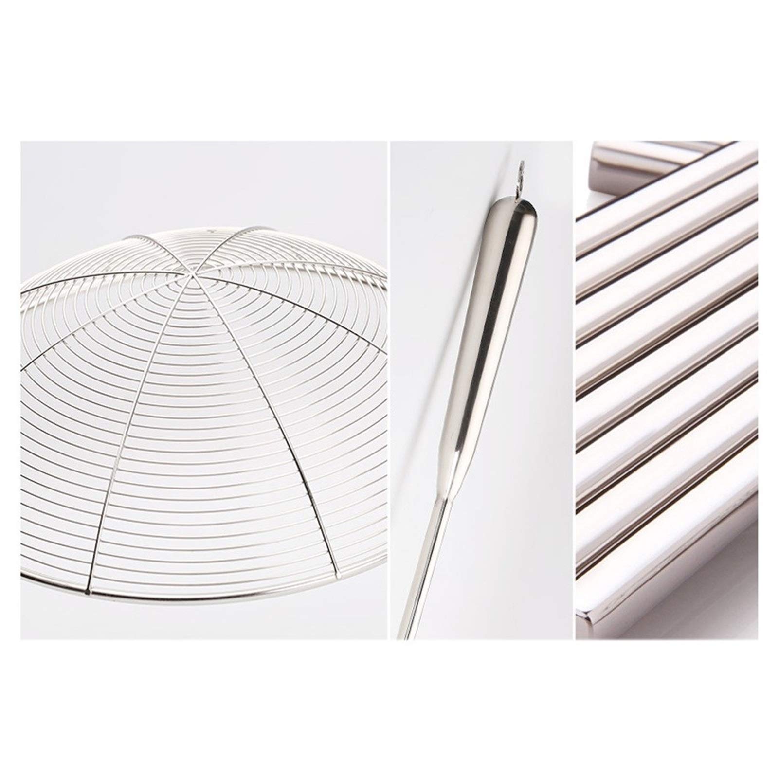 Espumadera Colador Conjunto de 3 filtro de malla de acero inoxidable de Asia Colador Cuchara de alambre de acero inoxidable con mango de cuchara Skimmer for la cocina for freír alimentos, pasta, espag