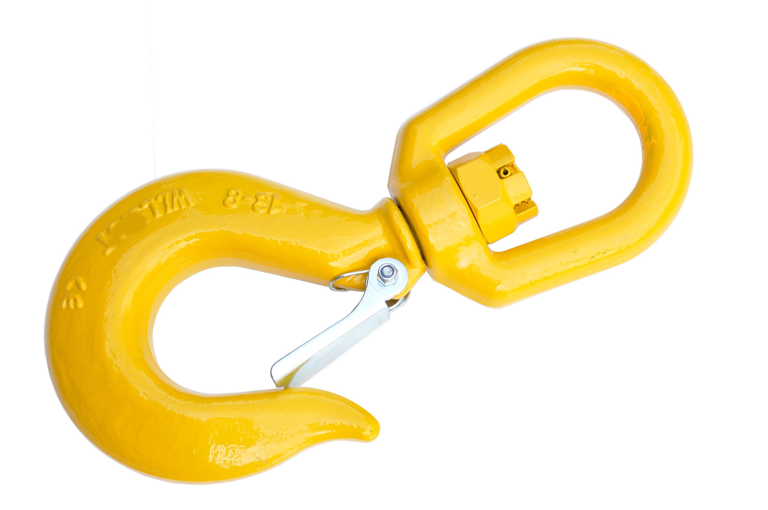 Produktbild von Pro-Lift Werkzeuge Kettenhaken 2 T – Selbstverriegelnder Sicherheitshaken Mit Drehbarer Öse, Öffnungsweite 36 Mm – Für Winden & Horizontales Ziehen