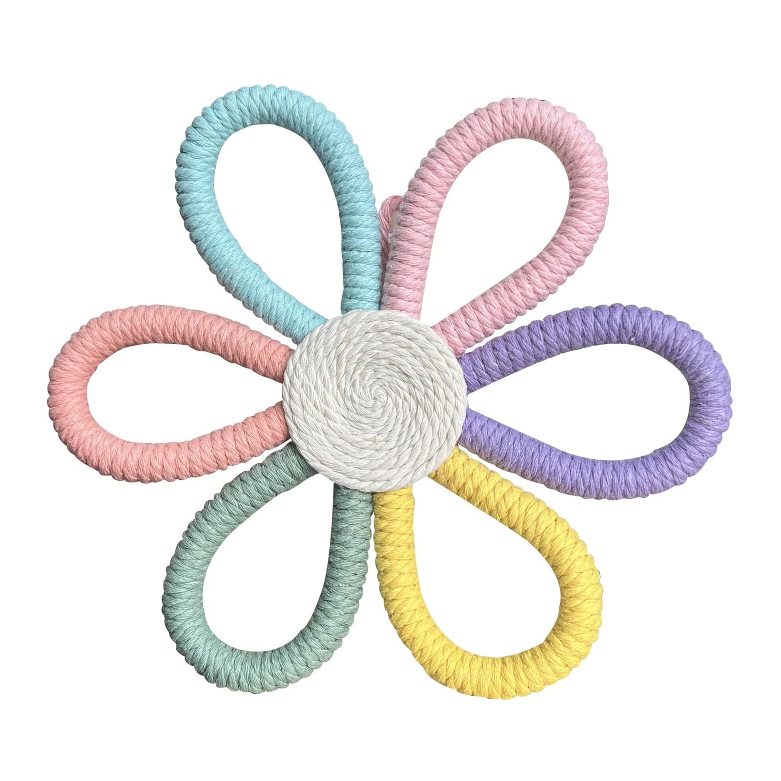Himscev Colorful Handmade Woven Chrysanthemum Wall Decorations - Vibrant Flower Hanging Decor For Home And Nursery(,17Cm)