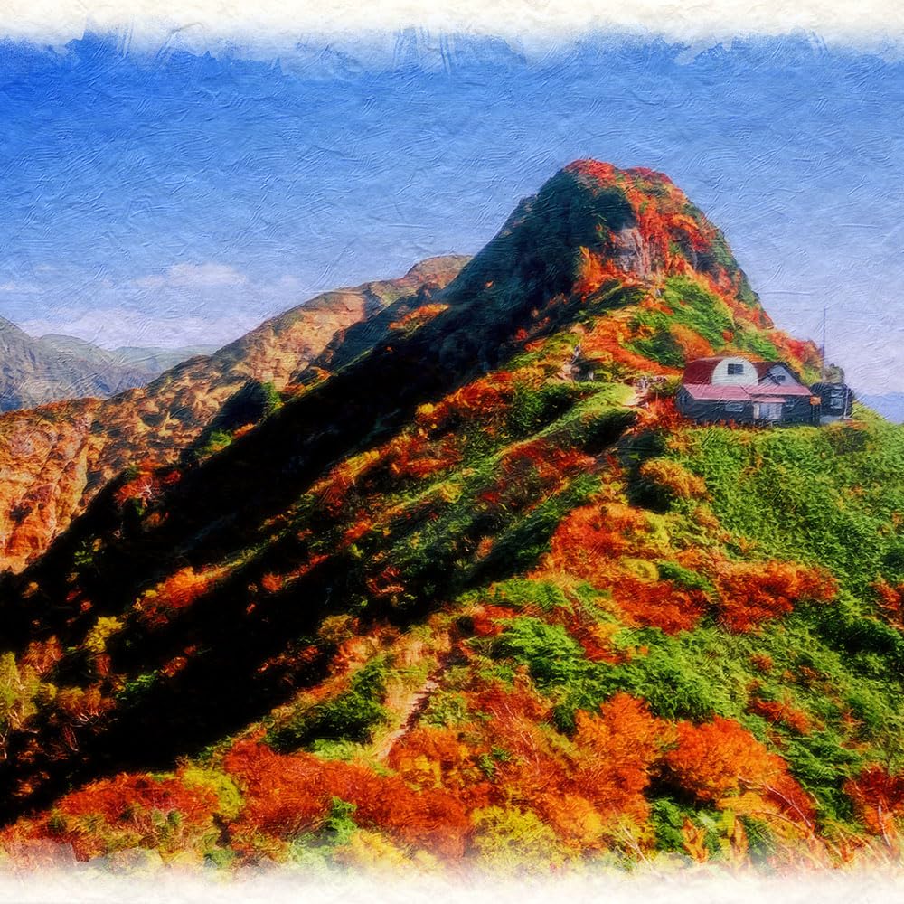 紅葉の山　絵画　額入り　インテリア 紅葉の山 絵画 額入り インテリア 紅葉の山 絵画 額入り