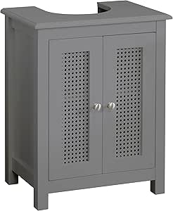 House and Homestyle Grey Slimline Rattan Bathroom Under Sink Storage ...