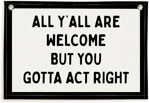 Miniatura 23 de Lacama Decoración retro de pared para dormitorio universitario, pancarta retro para colgar en la pared de la universidad con texto en inglés "All