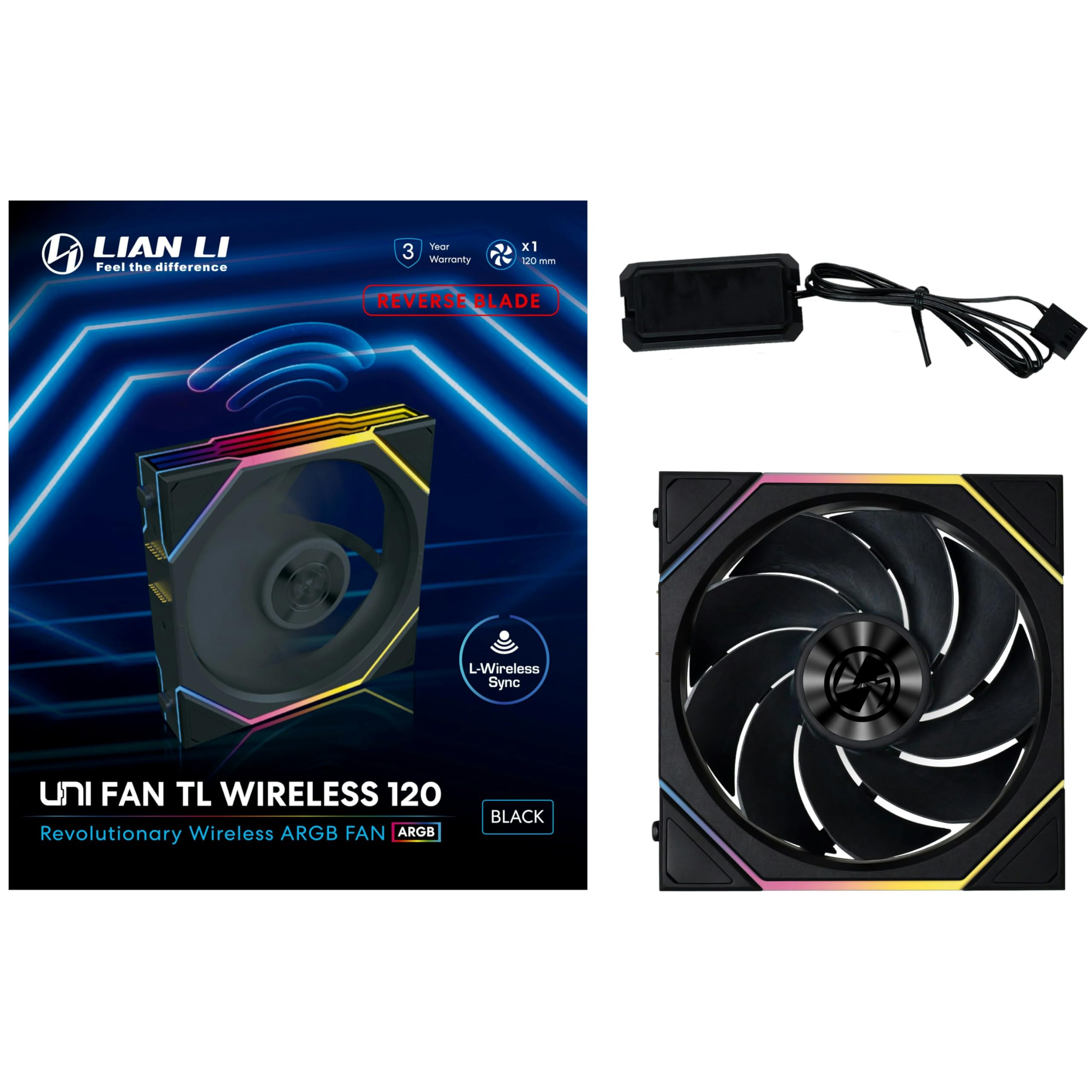 LIANLI UNI FAN TL WIRELESS 120 リバースブレード Amazon.com: Lian Li UNI FAN REVERSE TL WIRELESS 1x120mm Black Case
