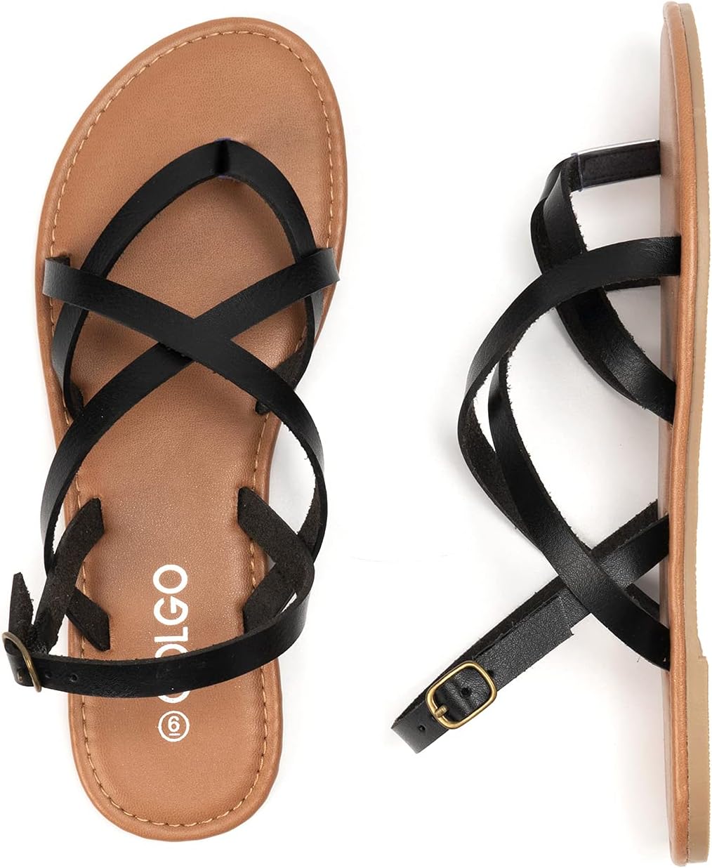 Colgo Women's Summer Strappy Flat Sandals, Adjustable Casual Fisherman Sandal with Open Toe Slingback Gladiator Sandals - Image 5