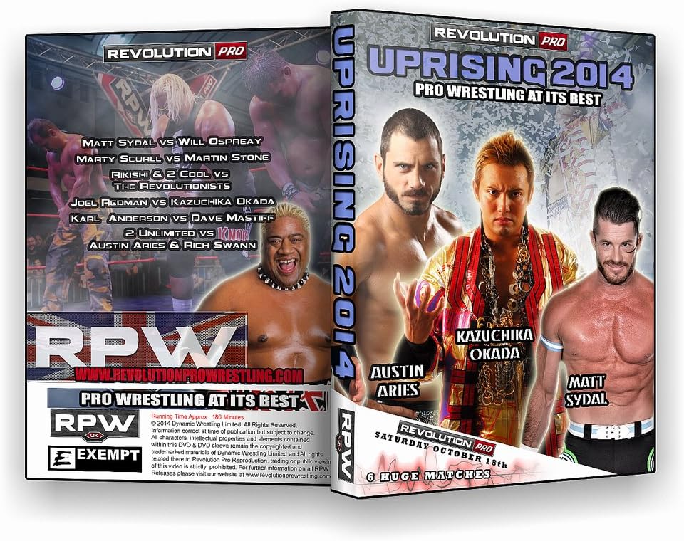 Kazuchika OkadaOfficial RPW - Revolution Pro Wrestling Uprising 2014 Event DVD (Okada, Sydal, Aries, 2 Cool)