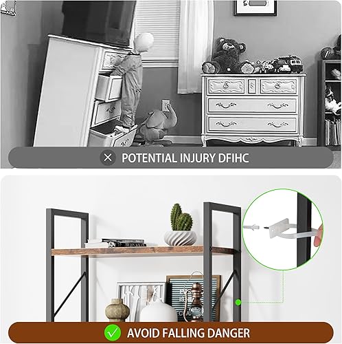 Miniatura 8 de Shintenchi Estantería de 5 niveles, estantería clásicamente alta, estante industrial para libros, moderno soporte para libros en dormitorio, sala de