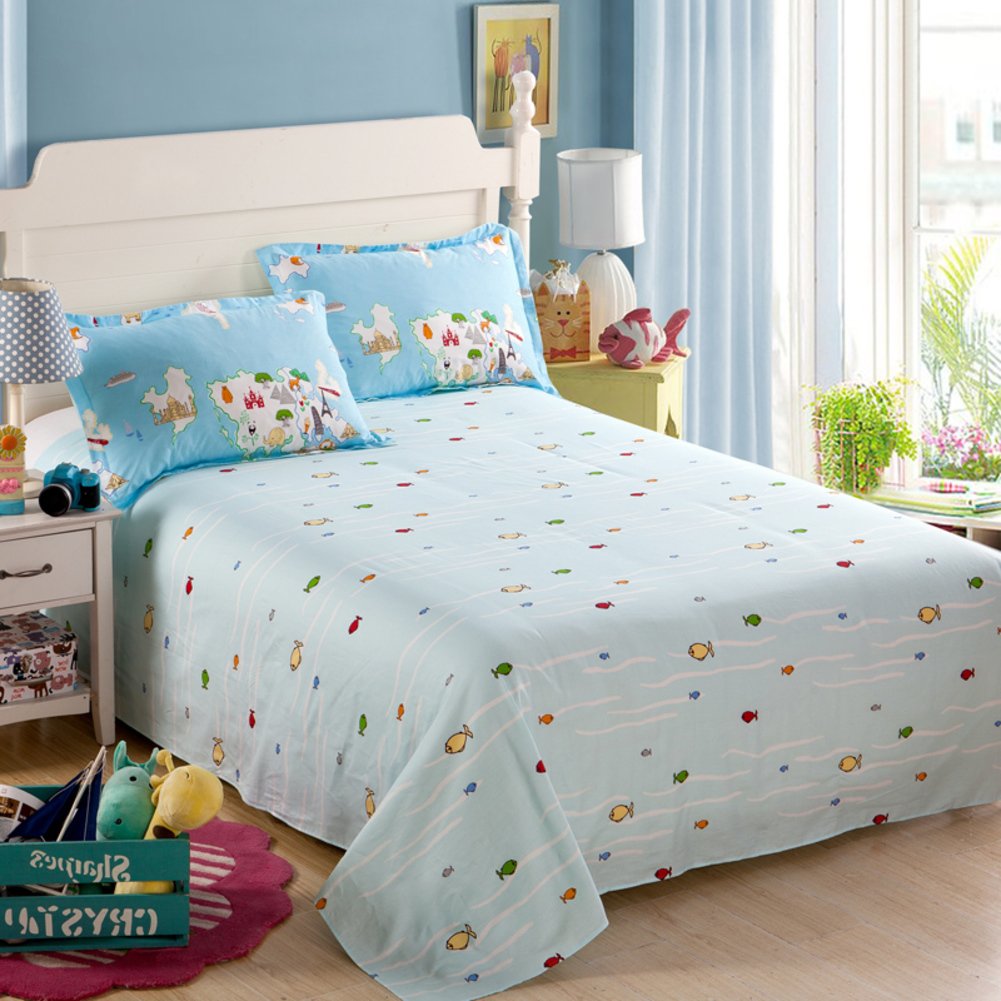 Draps en coton doux 180x230cm pour éviter la chaleur sur lit double