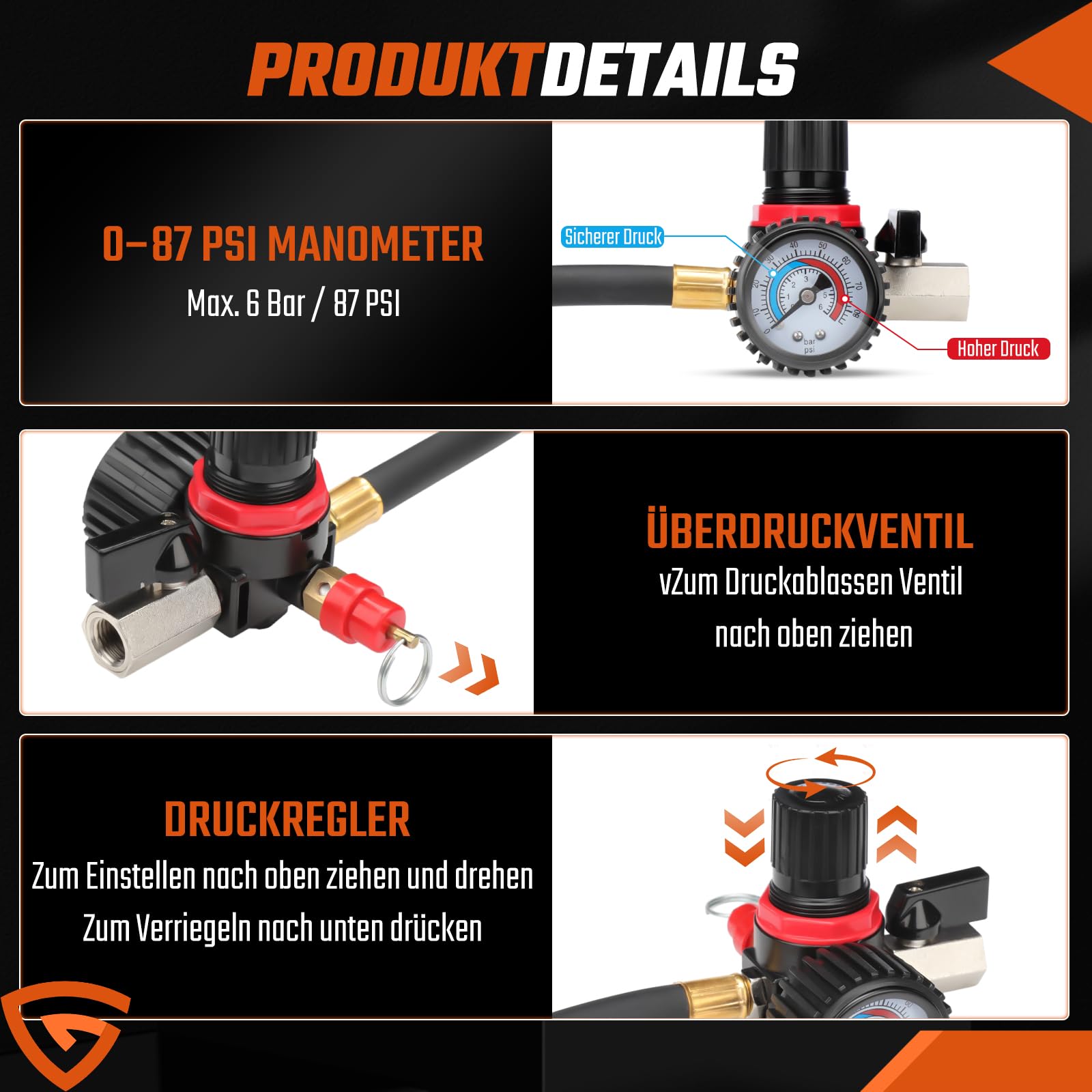 GEARMONSTER 9tlg Turbolader Ladeluft System Adapter Satz Prüfwerkzeuge